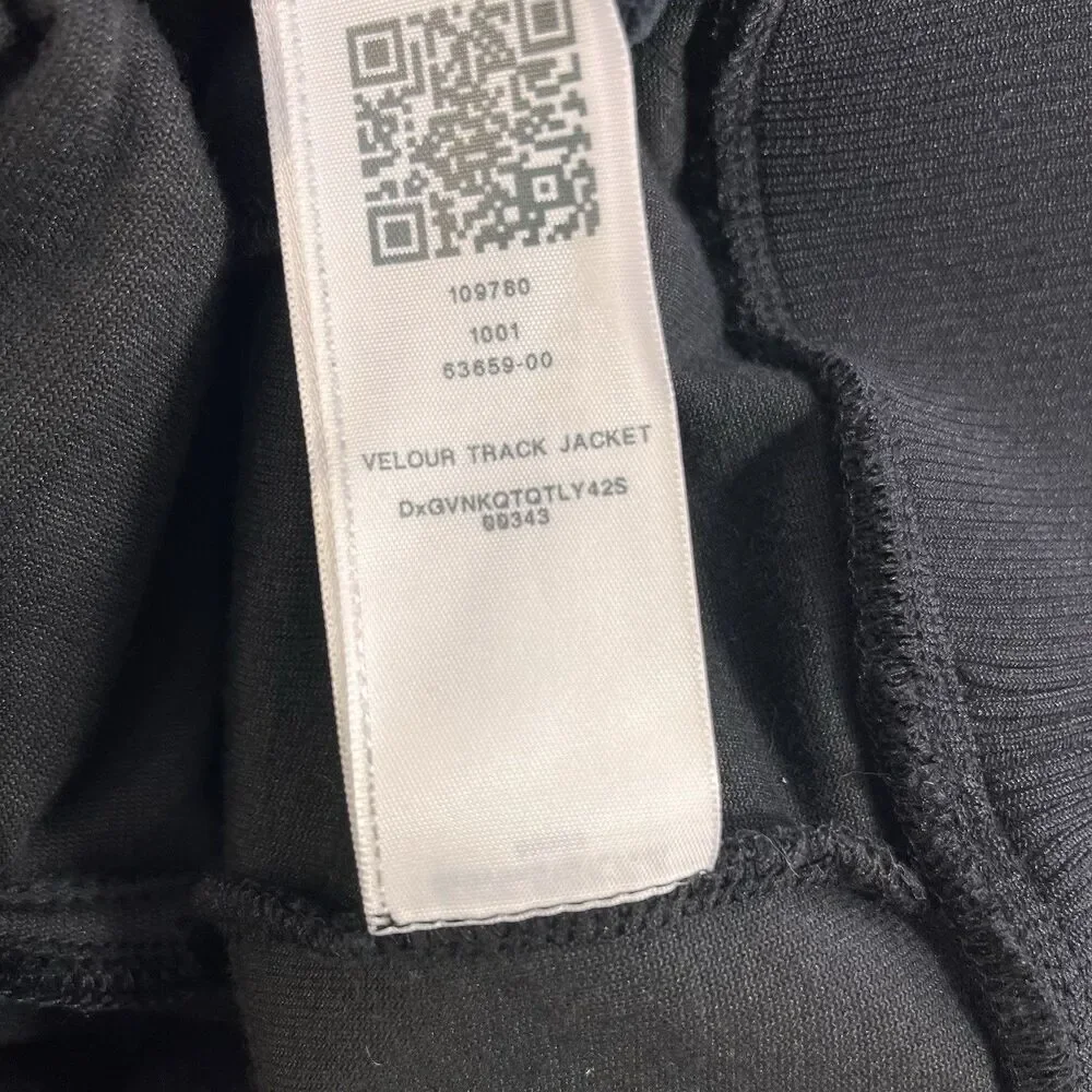 TRUE RELIGION Black Velour Track Jacket Streetwear Full-Zip Striped Men's Medium